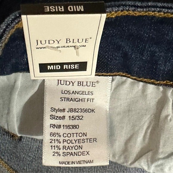Judy Blue Women's Jeans Size 15 Mid Rise Straight Leg Medium Wash NWT Stretch - Picture 9 of 11
